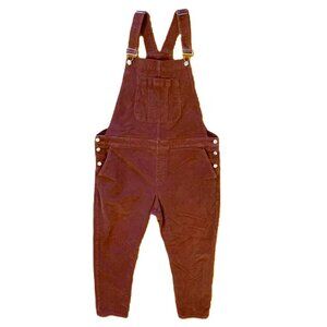 Gap Denim Corduroy Rust Bib Overalls Size XL Retro Pants Buttons Side